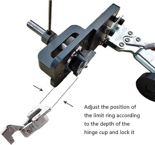 Miniatura 3 de Plantilla de perforación de bisagra de 1.378 in, estilo de aleación de aluminio, guía de perforación oculta, kit localizador de perforación, kit de