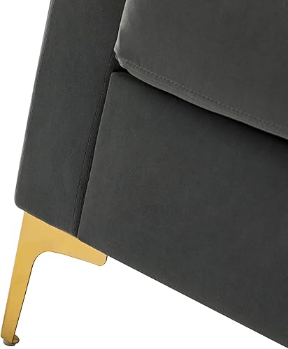 Miniatura 10 de HULALA HOME Velvet Accent - Silla de club moderna, de terciopelo, tapizada, con patas de metal dorado, barril de mediados de siglo, cómodo sillón de