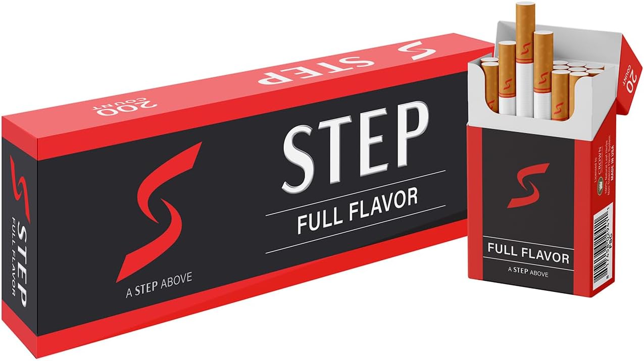 STEP Full Flavor Red Herbal Cigarettes - Full Carton - Great Taste! (10 Boxes = 200ct)