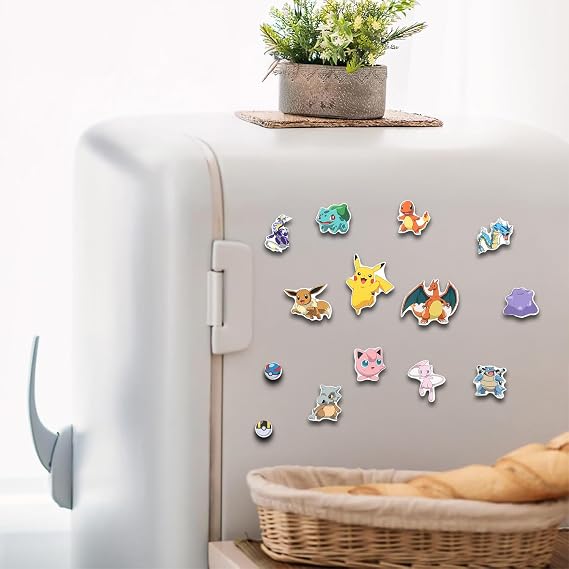Pokemon Refrigerator Magnet Set - Bundle with 36 Fridge Magnets for Toddlers, Kids Learning Developmental Toys Plus Stickers, More | Magnetic Toys