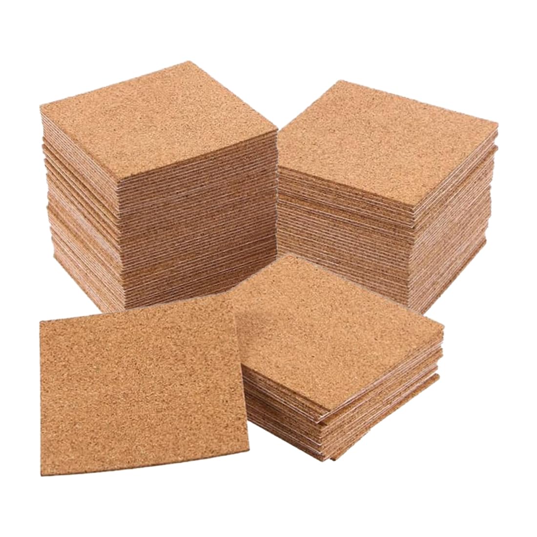 Placas de Corcho Autoadhesivas 10x10 cm, 50 Unidades para Proyectos Creativos de Bricolaje