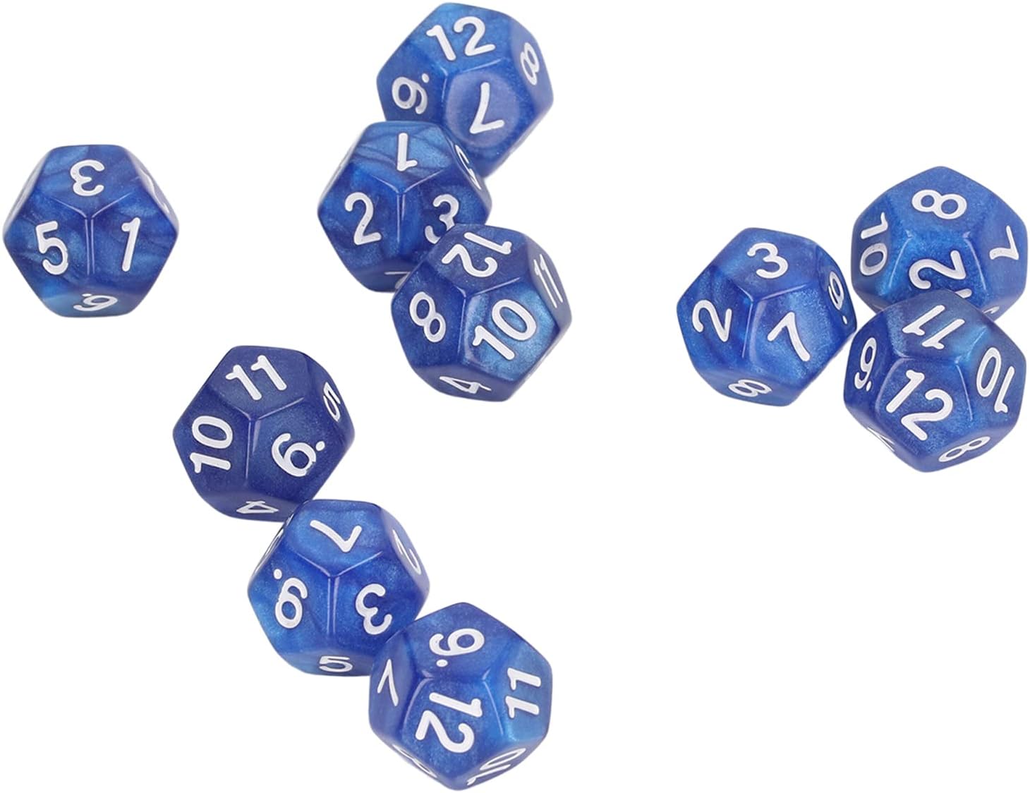 12 Sided Dice Dice for Teaching,40pcs Polyhedral Dice Clear Numbers Prevent Oxidation 12 Sided Dice Set for Game Teaching (Blue)