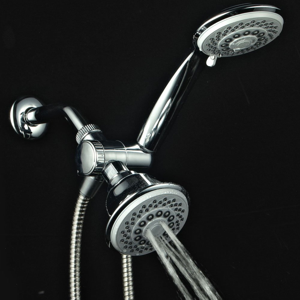AquaStorm by HotelSpa - Alcachofa de ducha de mano de 3 vías de alta presión de lujo con modo ahorro de agua y cromo