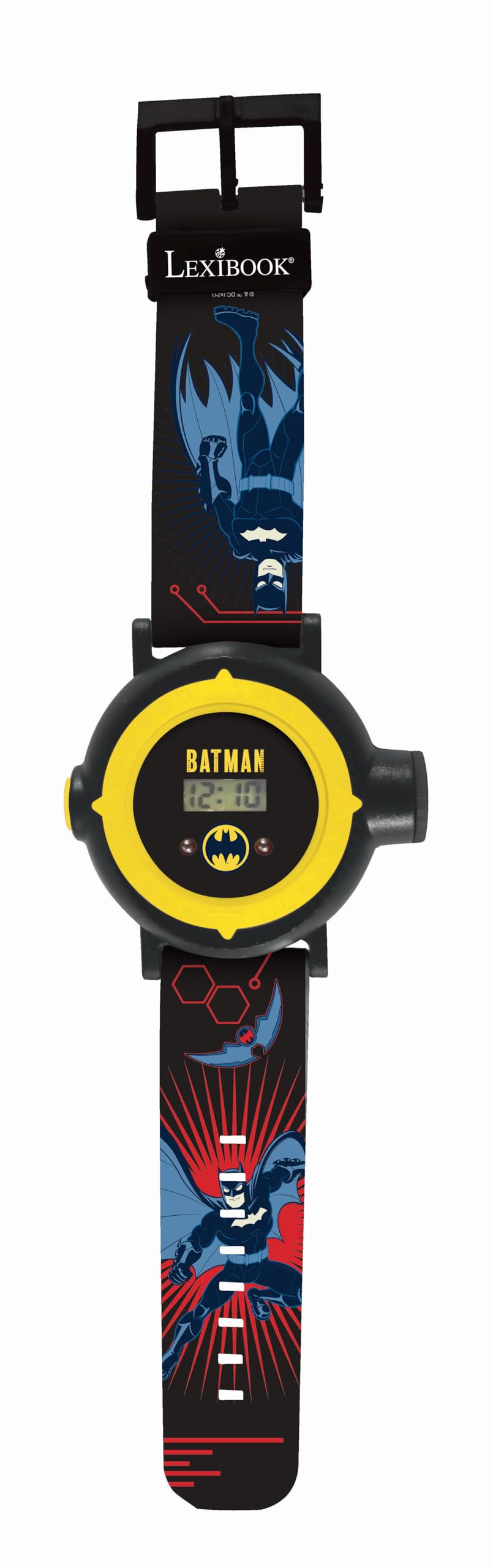 LEXIBOOK - Batman Adjustable projection watch digital screen – 20 images of Batman – for Children - Red and Blue - DMW050BATLXB