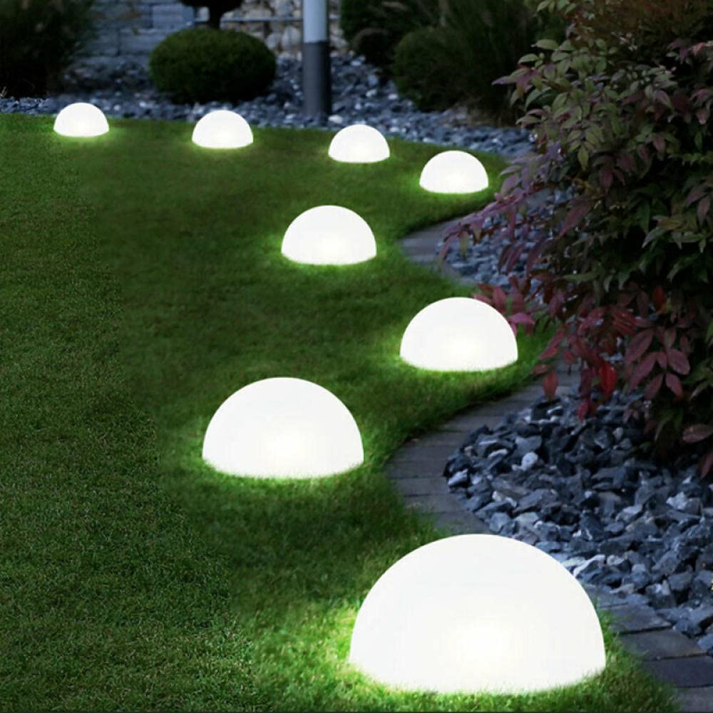 Lámpara solar para césped de jardín, 5 LED, funciona con energía solar, luz en forma de media bola, impermeable, para camino, paisaje, césped