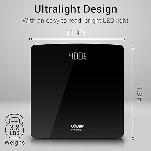Miniatura 5 de Vive Precision Báscula inteligente  Báscula digital de baño para peso corporal con Bluetooth y sincronización de aplicaciones Vive  Monitor de salud