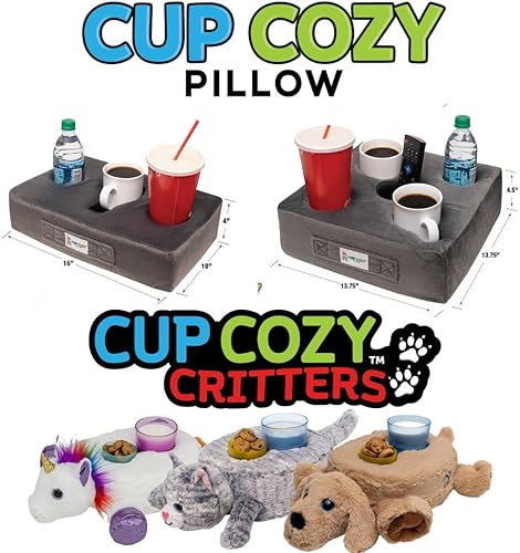 Miniatura 8 de La Almohada Portavasos Original Cup Cozy Pillow de 5 Agujeros Negra Como se Ve en TV - Soporte Portavasos para Sofá, Sillón, Cama, Automóvil, Casa