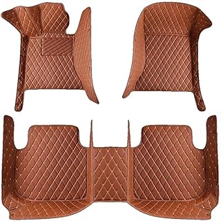 Car Floor Mats for Jeep Cherokee KL 2014 2015 2016 2017, Leather Car Full Coverage Non Slip Floor Liners Protection All Weather Pads Custom Accessories,A/Brown