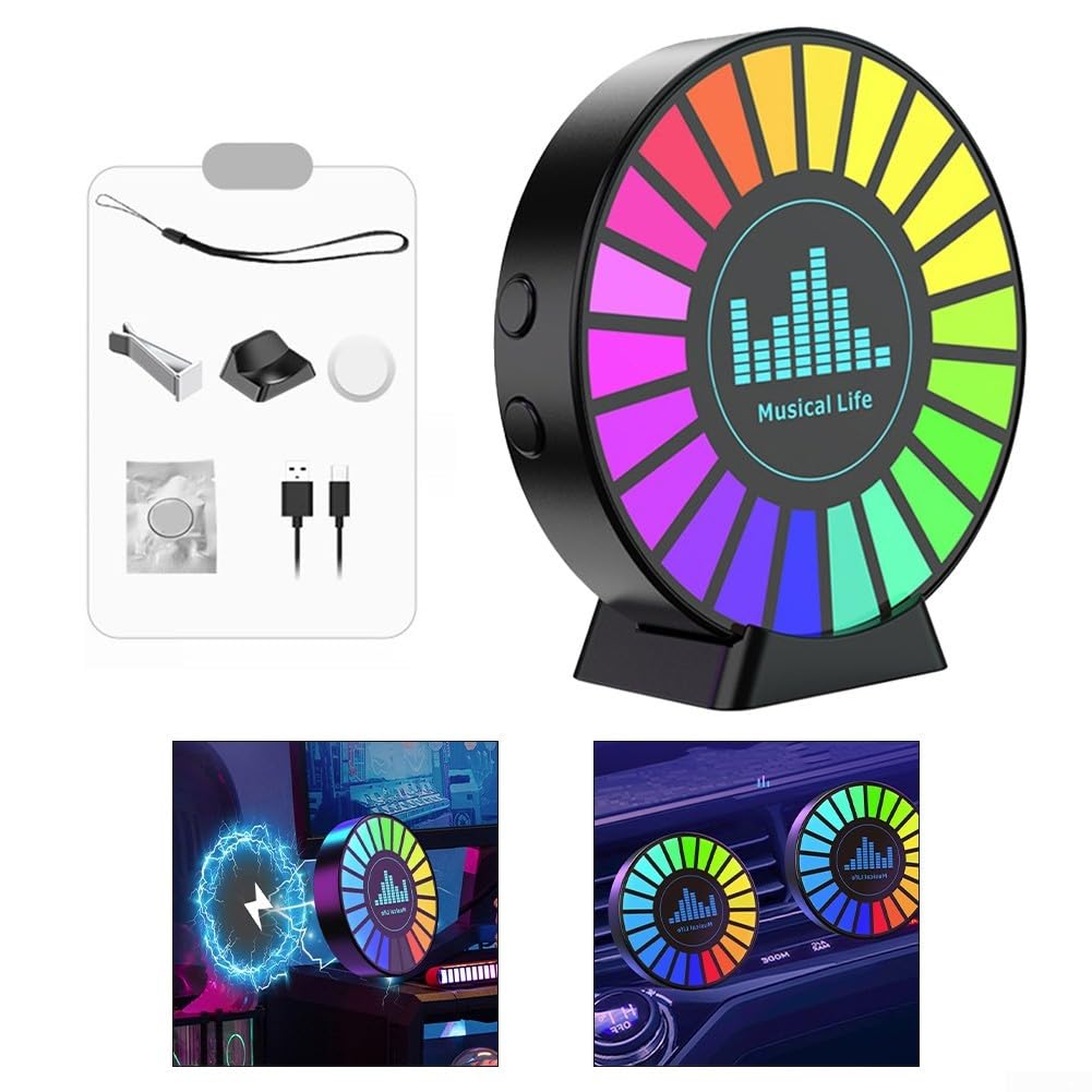 Lecreatekit Équipement d'investigation paranormal 2K HD à activation vocale RVB Lumière Vibration Bruit Détecteur avec 8 Modes Rechargeable