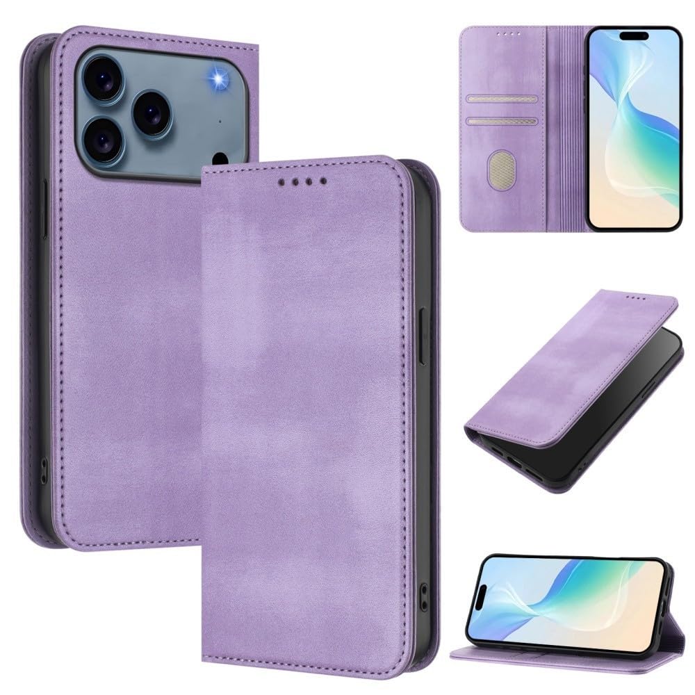 Étui portefeuille iPhone 17 Pro Max violet magnétique - 4