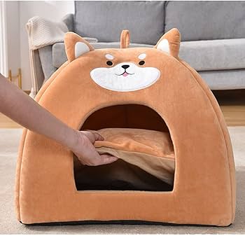 Amazon.co.jp: 猫ハウス 猫 ベッド ドーム型 柴犬柄 犬ベッド 可愛い