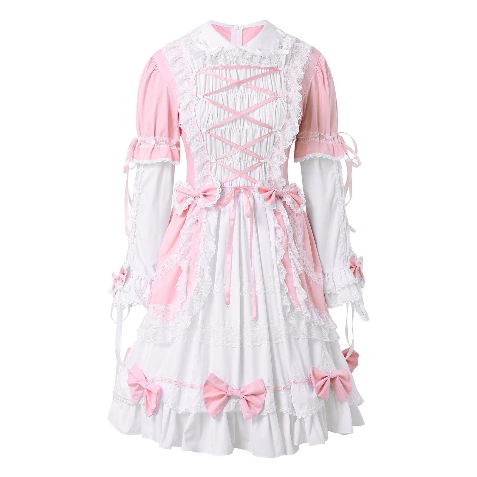 Generico Abito Lolita Gotico Donna Due Pezzi Corto