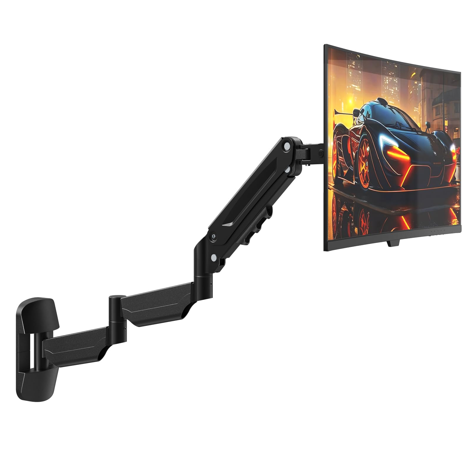 Monitor Wandhalterung für 13-32 Zoll Bildschirm - Extra Lang Monitor Halterung mit voller einstellbaren Gasfeder, für LED/LCD/TV Bildschirm bis 9 kg, VESA 75/100, Schwarz