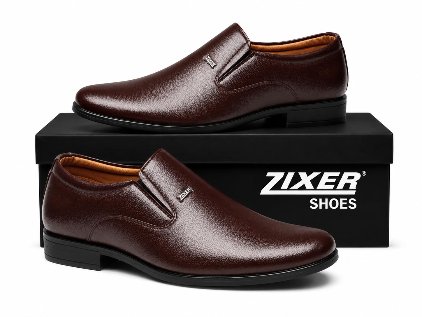 Men’s Formal Shoes | Slip-On Office Shoes for Men | Synthetic Leather Shoes with TPR Sole | Comfortable Formal Wear Shoes for Business, Wedding & Daily Use | Black/Brown/Tan/White-image-38
