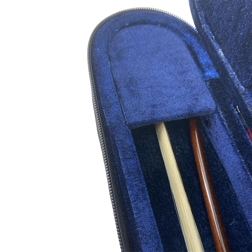 Custodia professionale per archetto per basso verticale, custodia rigida per doppio basso, per 2 archi, leggera e robusta, con tracolla di qualità tedesca, design con cerniera resistente