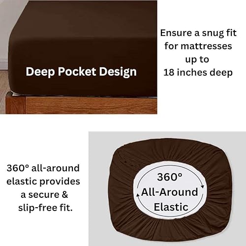 Miniatura 5 de SlumberWell Juego de sábanas de tamaño King divididas en la parte superior para camas ajustables, juegos de sábanas de media división King para