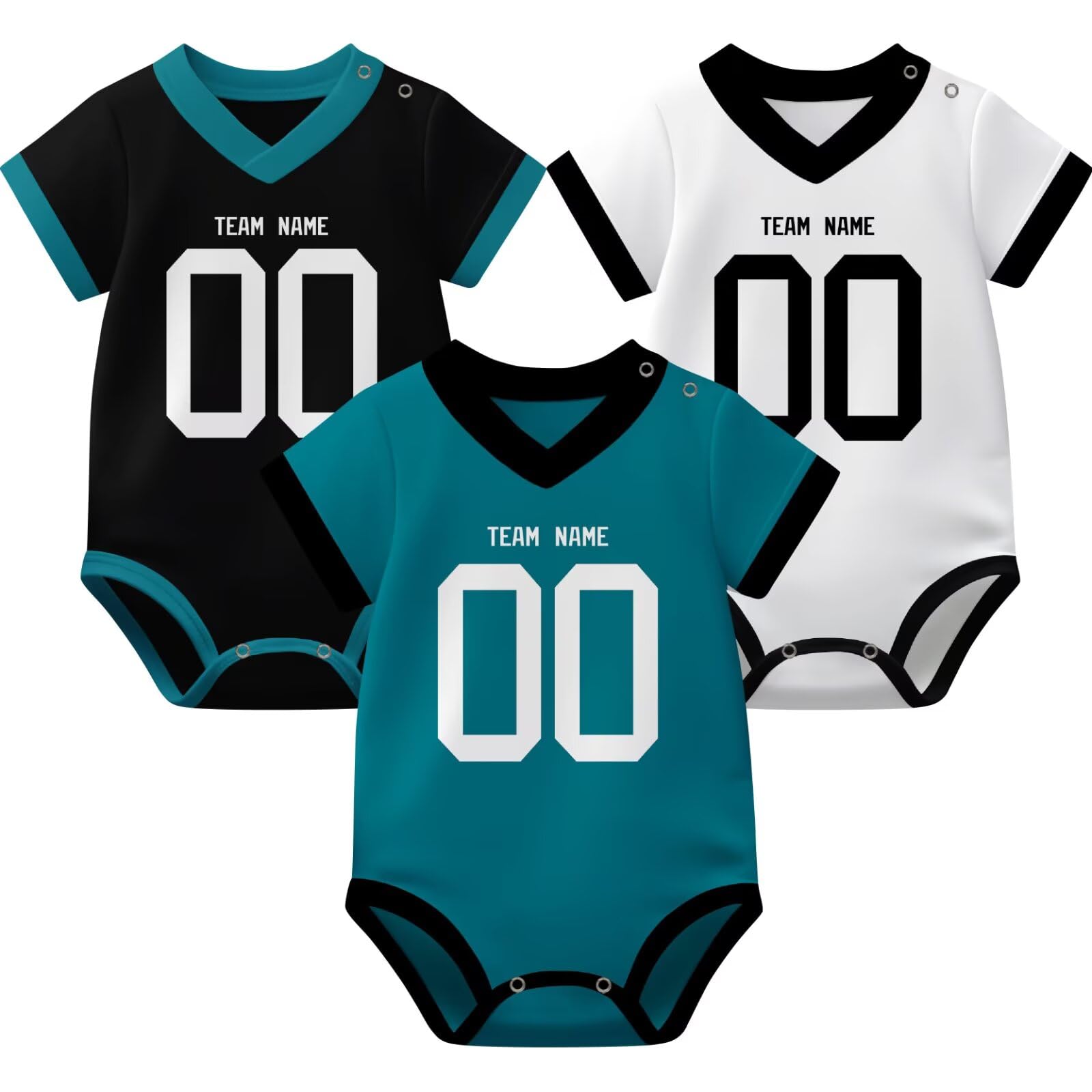 KREDE Baby Clothes Unisex Bodysuit Jersey Style Custom Name Number for Baby Boys