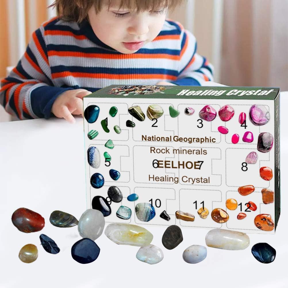 J Ouuo クリスマス鉱石ギフトボックス ミネラル Diy用 面白い 天然鉱石岩鉱物標本ケース J Ouuo クリスマス鉱石ギフトボックス ミネラル Diy用 面白い 天然鉱石岩鉱物標本ケース