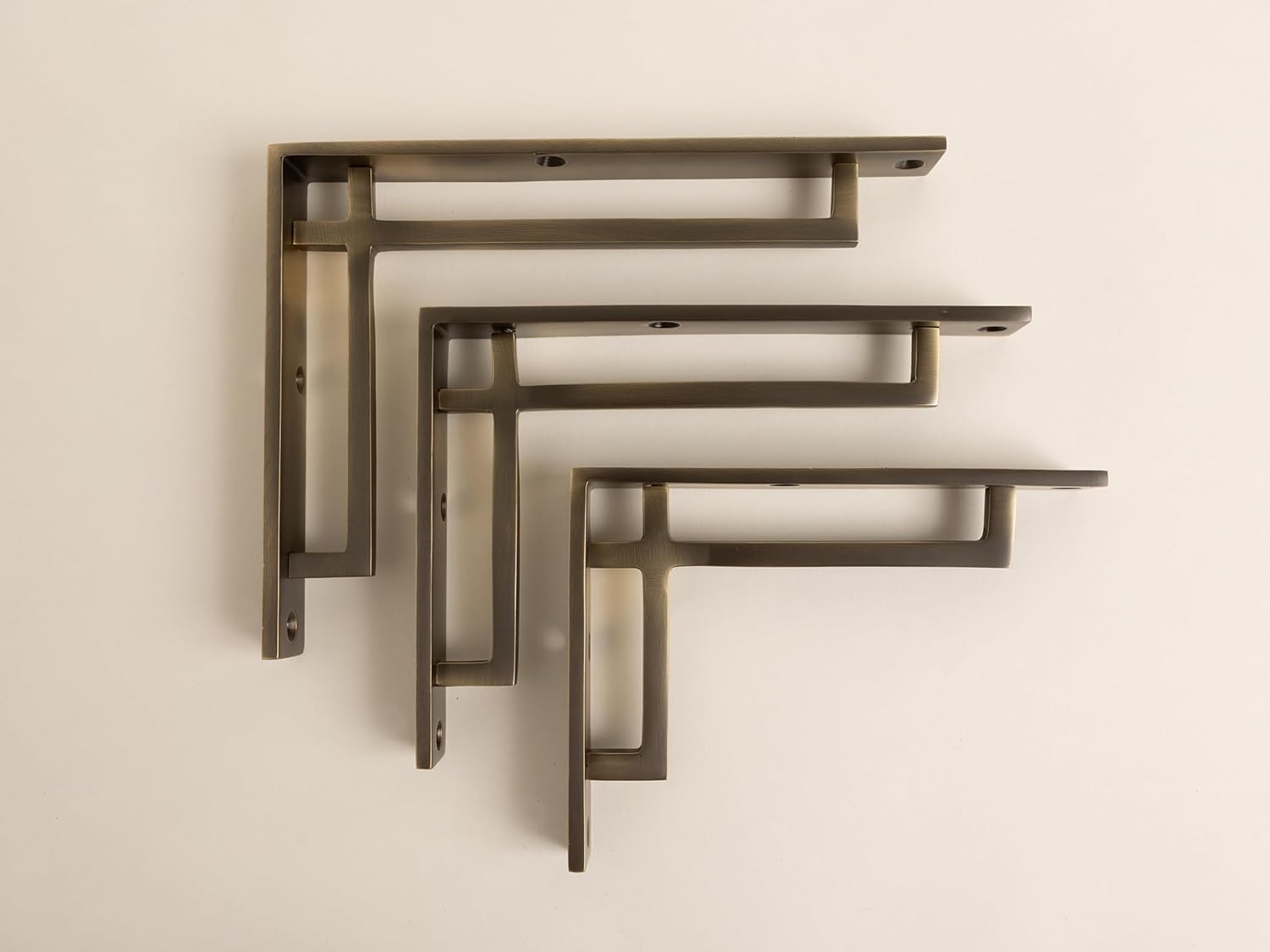 Antique Brass Art Deco Solid Brass Brackets | Brass Shelving Heavy Solid Cast Brass | Sold Individually