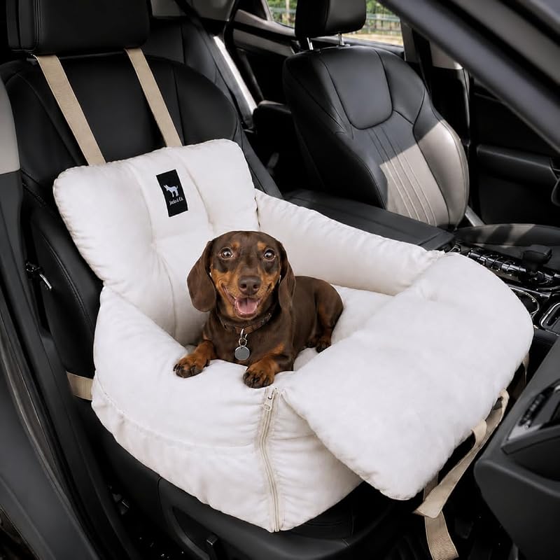 Assento Elevatório para Cães Pequenos Jacko & Co com Capa Removível Bege Small