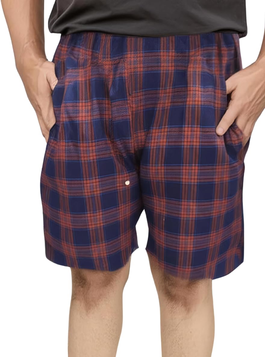 clavelite Comfy Cotton Shorts | Soft Unisex Half Pants Sleepwear with Elastic Waist and Knee Length for Gym Running or Night wear-picture-25