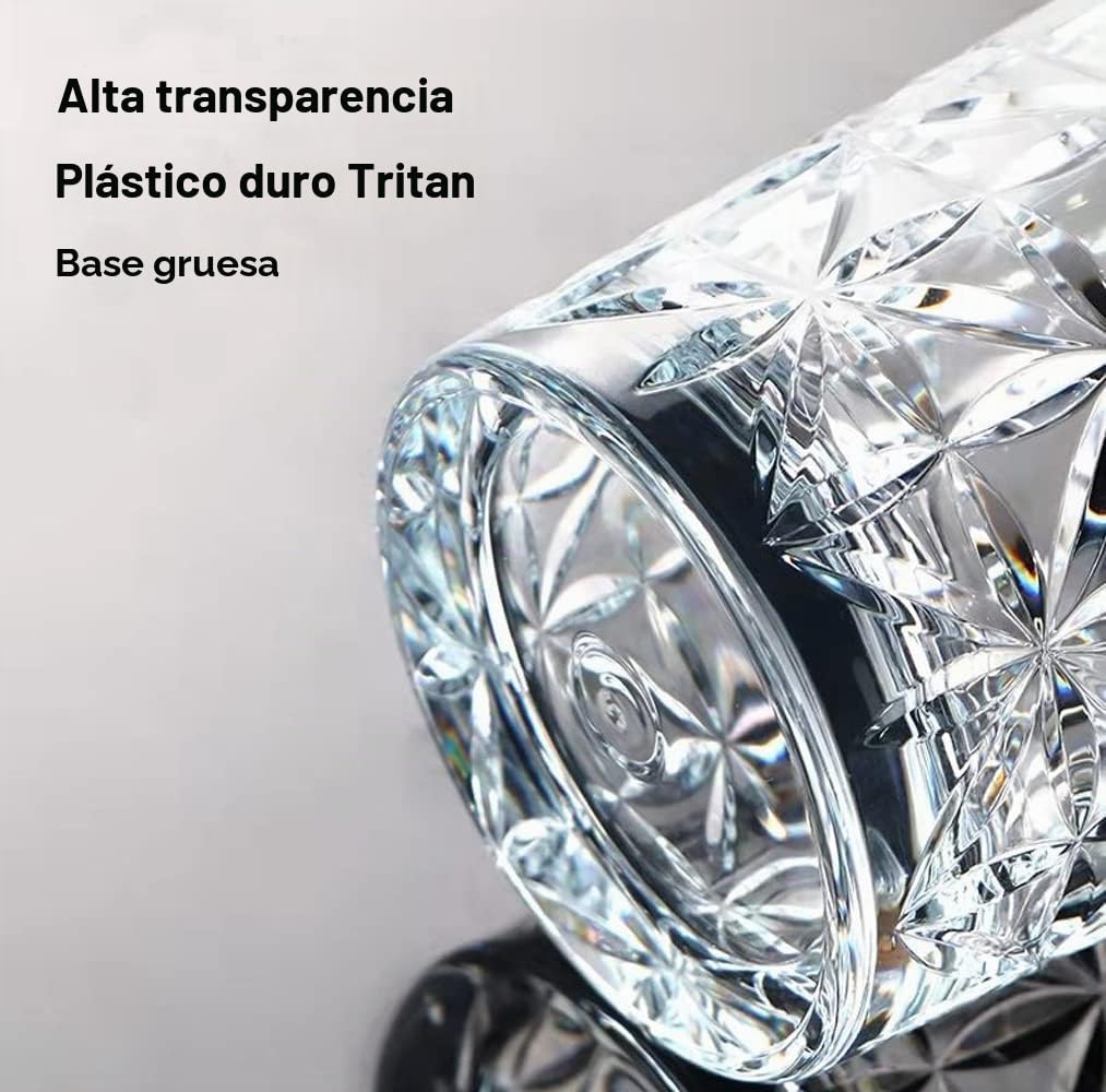 Vasos acrílicos irrompibles Tritan de 8.5 onzas, aptos para lavavajillas, sin BPA, vasos de plástico duro, reutilizables, vasos de agua para cocina, juego de 6 (transparente)