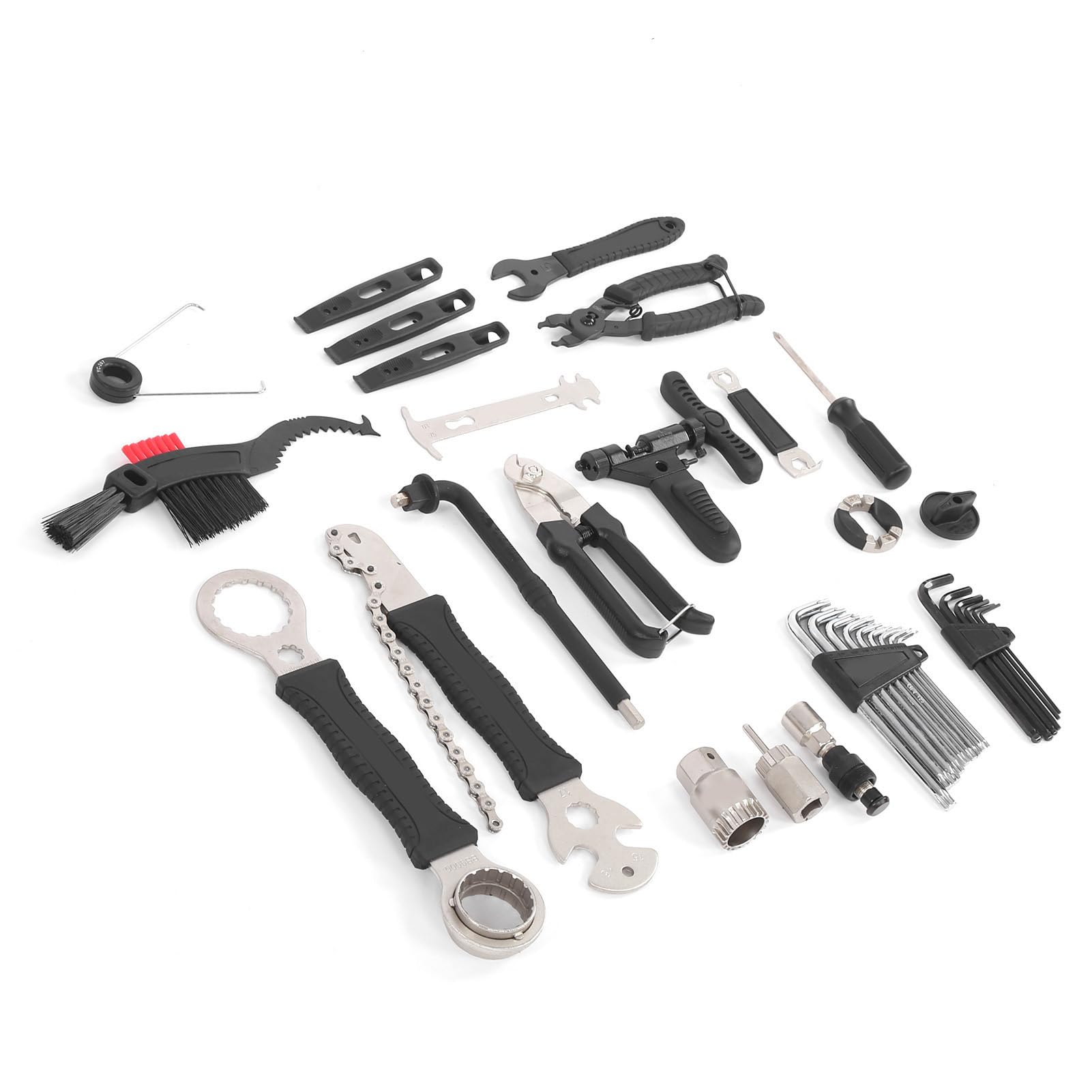 Changor Kit de Herramientas de Reparación de Bicicletas Kit Duradero y Completo para Mantenimiento de Bicicletas de Montaña y Carretera 20 Herramientas Acero de Aleación 39x31x10,5 Cm