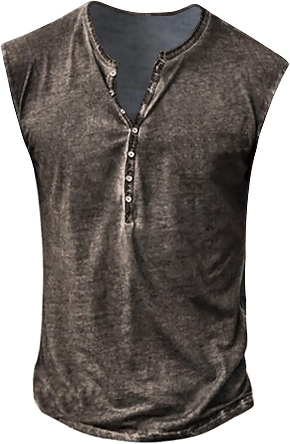 Ymosrh Men's Henley Tank Tops Sleeveless Tee Shirts Hippie Casual Summer Beach Workout Undershirts, M-4XL