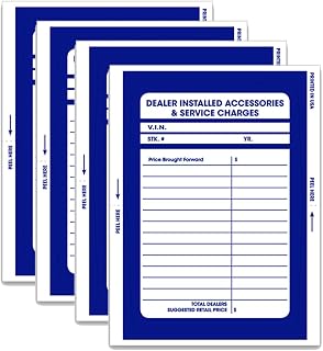 Pre-Printed Dealer Add On Sticker - 4.5" x 6" Self-Adhesive Window Display Visible from Vehicle Exterior - Single-Part Design for Easy Installation - Pack of 1000