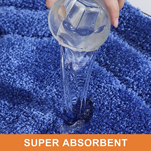 Beqhause-Bathroom-Rugs-Non-Slip-Soft-Thick-Bath-Mats For Bathroom Floor Absorbent Shower Mat Machine Washable Quick Dry Bath Mat For Shower, And Tub 16"X24",Navy Blue #TOP3