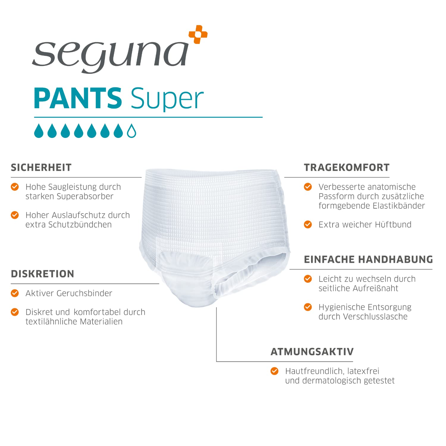 SEGUNA Pants Super, Inkontinenz Pants, Windelhosen für Erwachsene, Frauen, Männer, Inkontinenzhosen bei Blasenschwäche (L (Sparpaket 4 x 20 Stück))