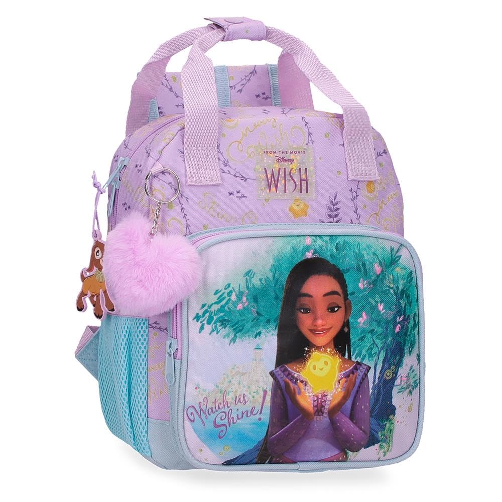 Disney Joumma Bags, Wish Watch us shine, mochila escolar, mochila infantil, un material rígido y ligero, Tirantes anchos, ergonómicos y acolchados que se adaptan perfectamente a la espalda.