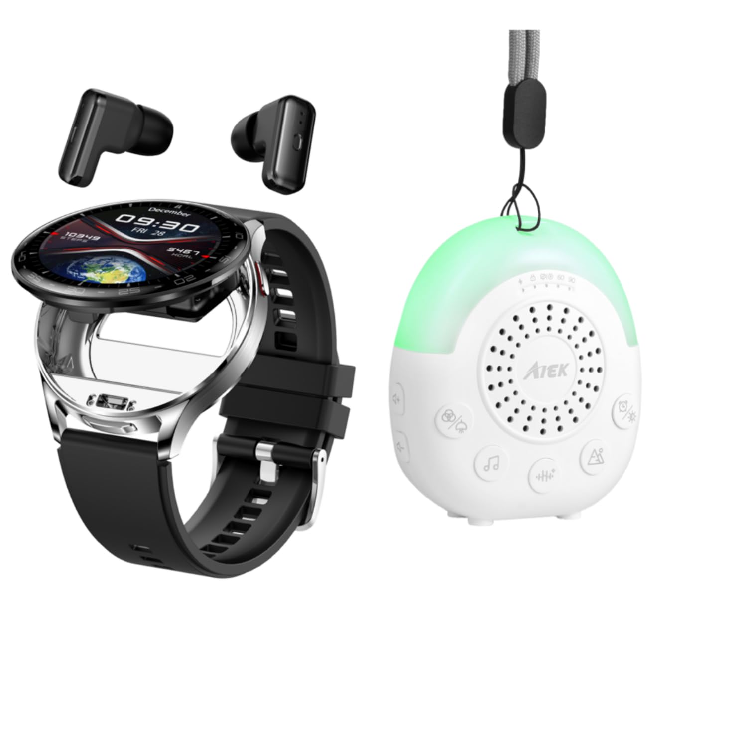 Montres connectées avec écouteurs intégrés et bruit blanc bébé - 8