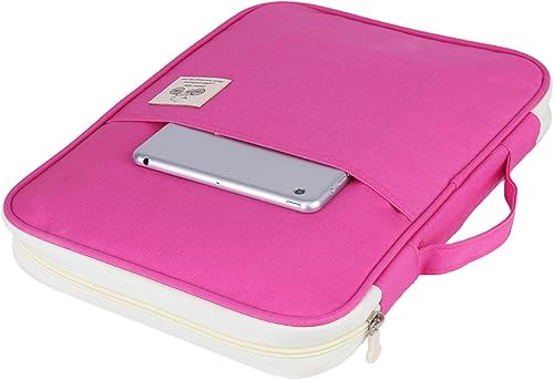 Miniatura 2 de Carpeta de archivos A4 para documentos, organizador de cartera A4, cuaderno de computadora, estuche con cremallera (rojo rosa)