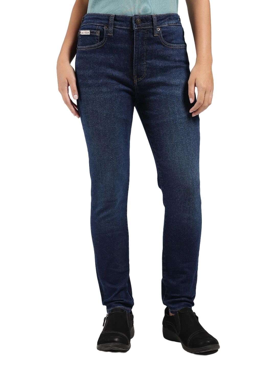 Mid-wash Skinny fit mid Rise Jeans-image-45