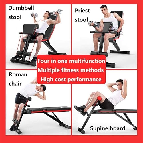 Miniatura 6 de Banco de pesas ajustable, banco multiusos para sentarse, plano, inclinado, declinar, entrenamiento de fuerza, banco de gimnasio para entrenamiento