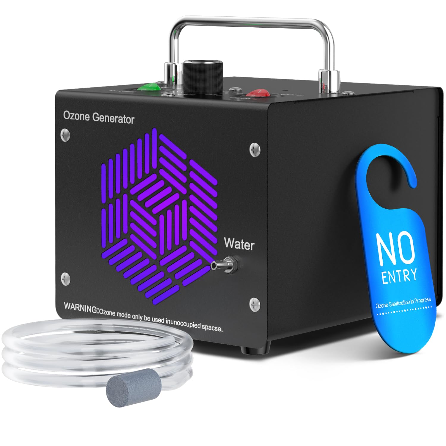 Medvoe Generator 0zone do wody i powietrza - O3 oczyszczacz powietrza do domu i samochodu, usuwanie zapachu maszyny ozonowej dla dymu i zwierząt domowych (czarny)