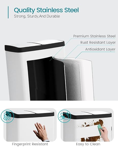 Kitchen Bin, 2 x 30L Double Bin, Kitchen Bin Recycling and Waste
