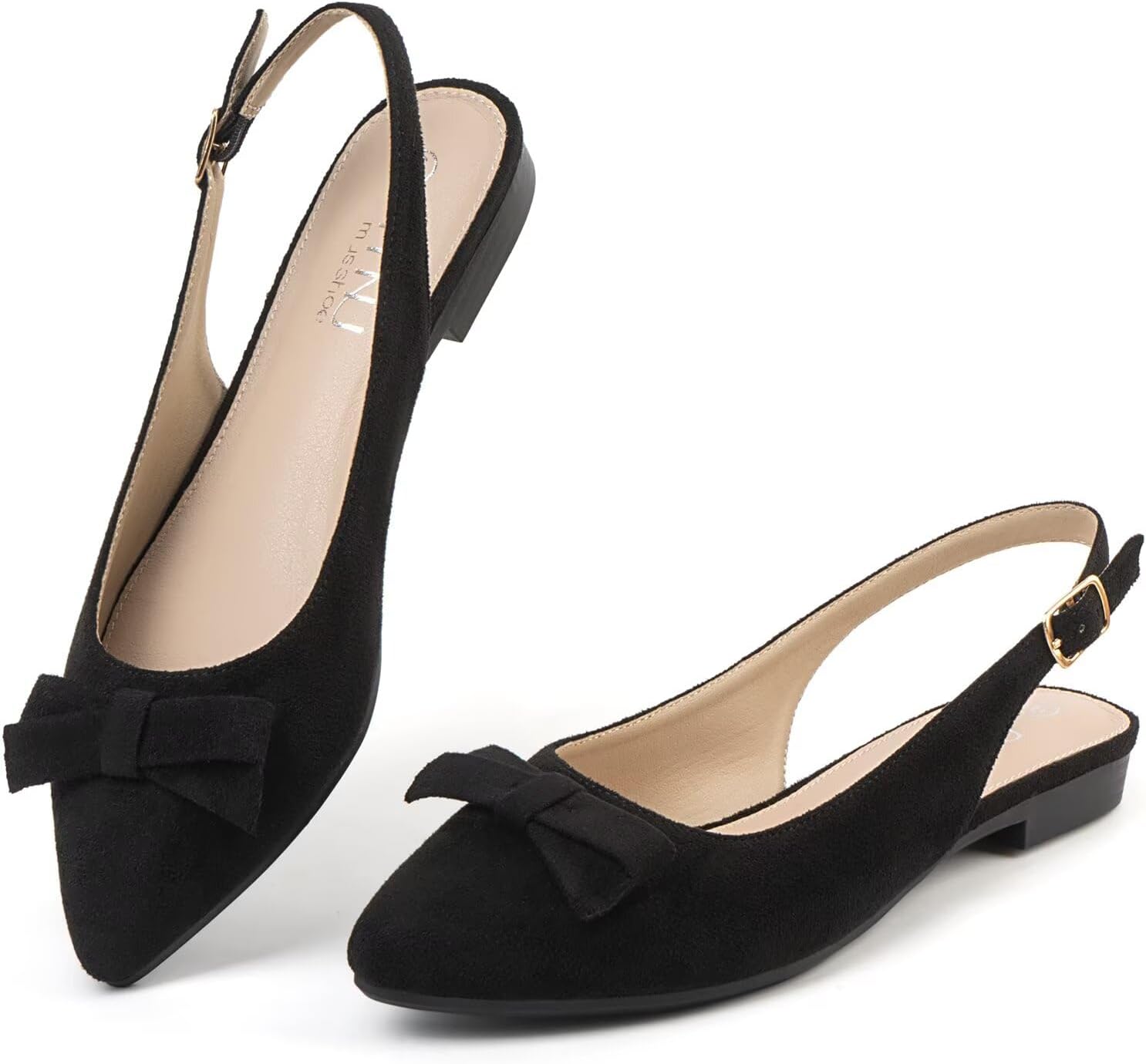 MUSSHOE Women's Slingback Flats - Pointed Toe Comfort