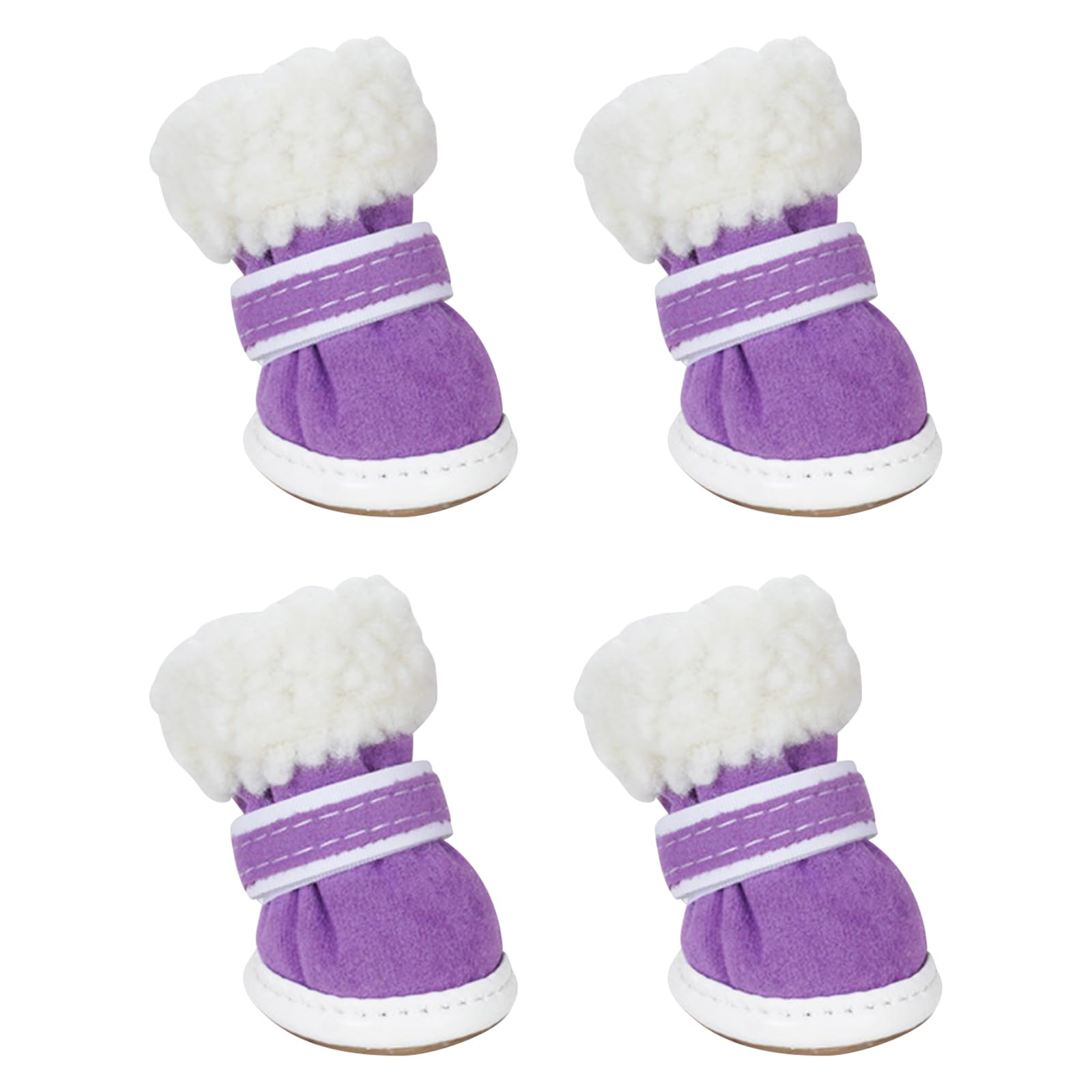 CutitiUU 4 PCS Dog Booties for Winter,High-collar Padded Cotton Shoes Dog Snow Boots,Dog Boots Paw Protector,Comfortable Dog Snow Boot,Dog Pet Shoes Warm Christmas Walking Snow Boots (Red)