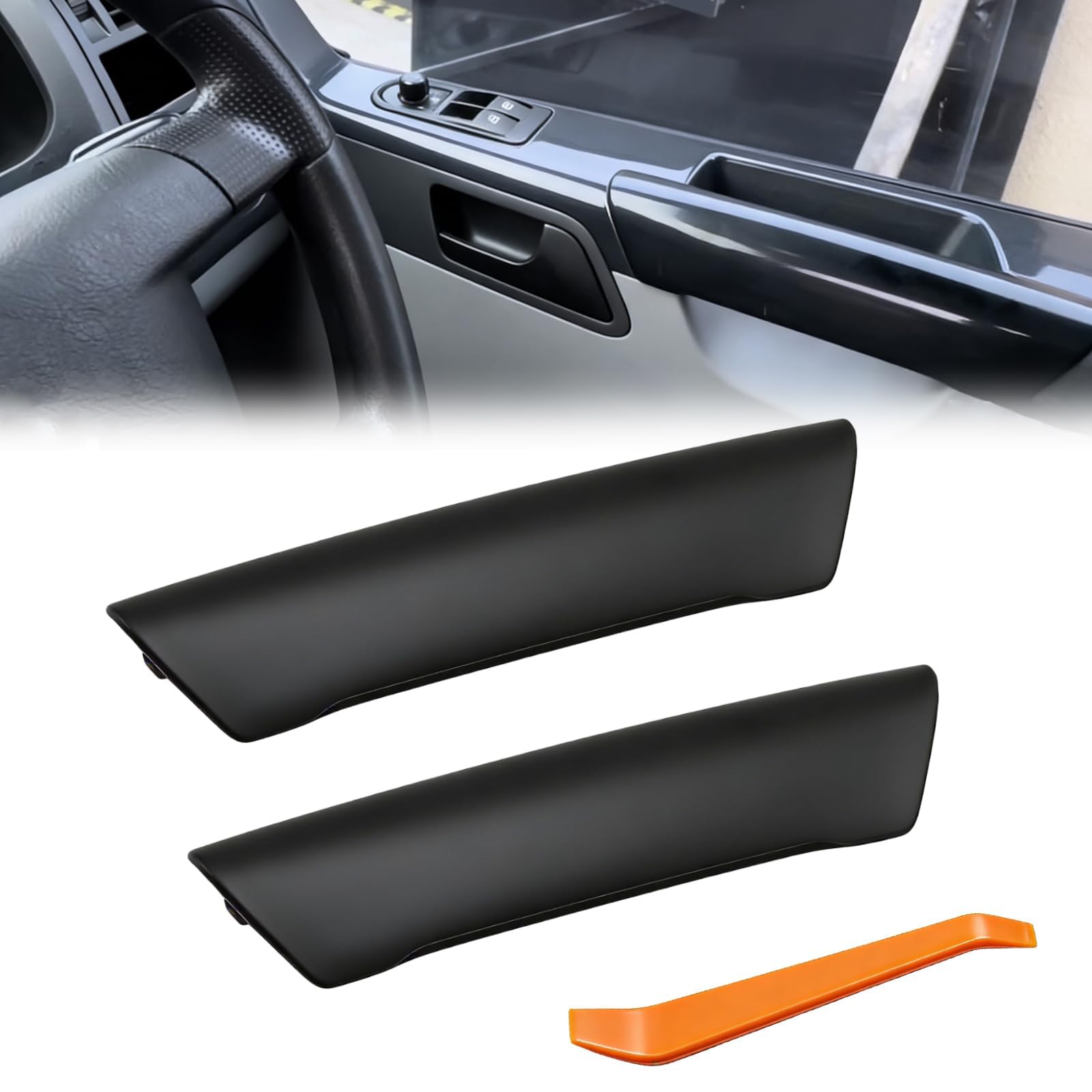 EVRBUL 2PCS Türgriff Blende Vorne Links & Rechts Innentürgriff Abdeckung Kompatibel mit VW T5 Transporter 2003-2010 | Ersetzt 7H0867171B