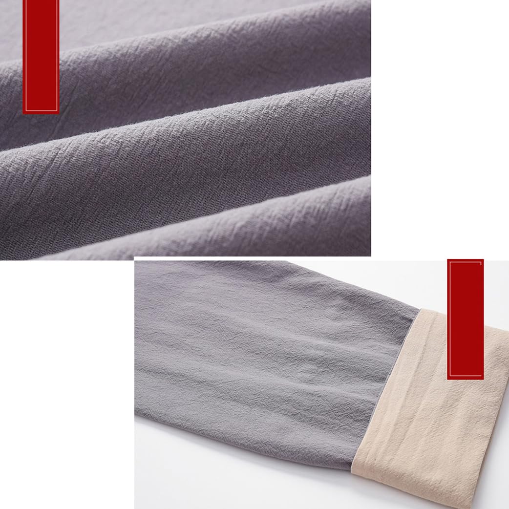 ZHOUXIAO Giacca per Kung Fu Sciolta, Spesse Abiti da Uniforme da Tai Chi Si Abitudini Cinesi Kung Fu Abiti Ala di Cotone Puro Chun, Vestito a Maniche Lunghe Camicia Camicia grey-3XL