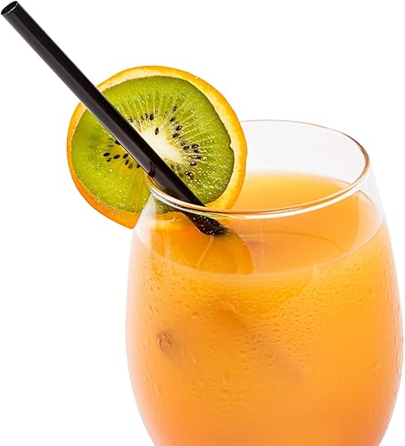 AmerCare Pajitas envueltas en papel negro gigante de 7.75 pulgadas, caja de 7200