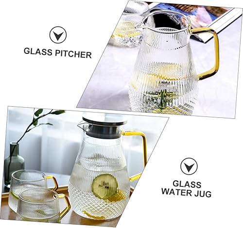 Miniatura 8 de Jarra de agua fría de vidrio con diseño de diamante, jarra de agua para bebidas, jarra de té de vidrio, jarra de café, jarra de agua, tarro de
