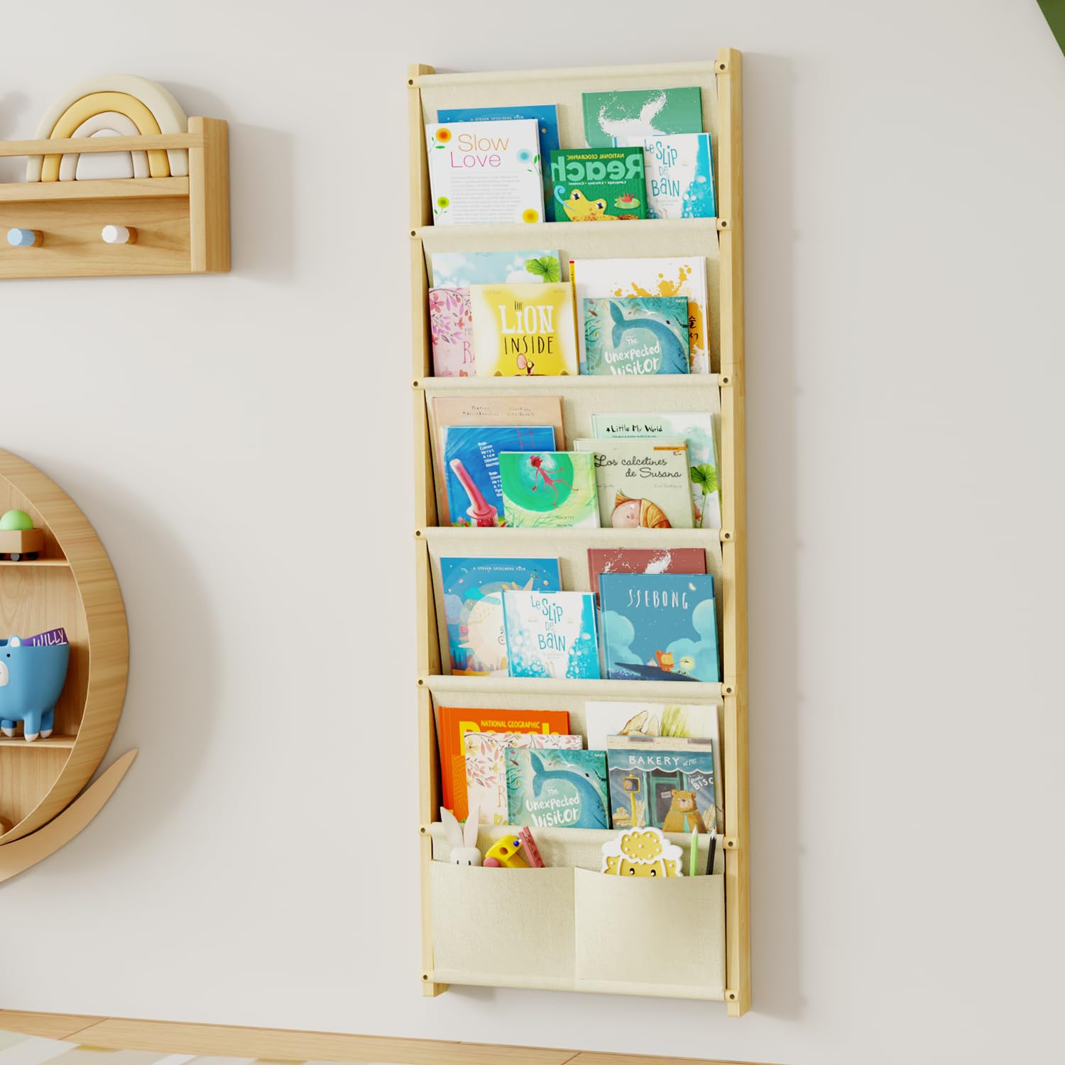 Estanteria Libros Infantil 6 Pisos, Libreria Infantil, Estantería Montessori, Estantería Pared Libros, Estantería Infantil Pared, Libreria Montessori Infantil, Adecuada para Habitacion Infantil