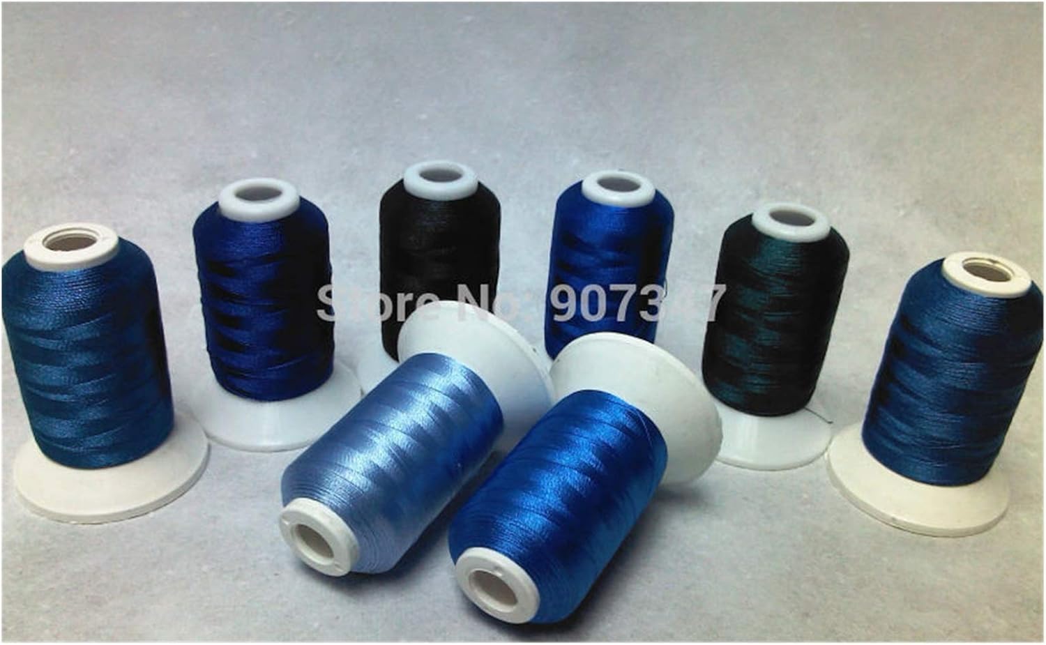 Embroidery Thread Computer Machine Embroidery Thread Filament Polyester with Blue Colors Series,500m Each,8 Spools 120d/2(40wt),Super Sheen