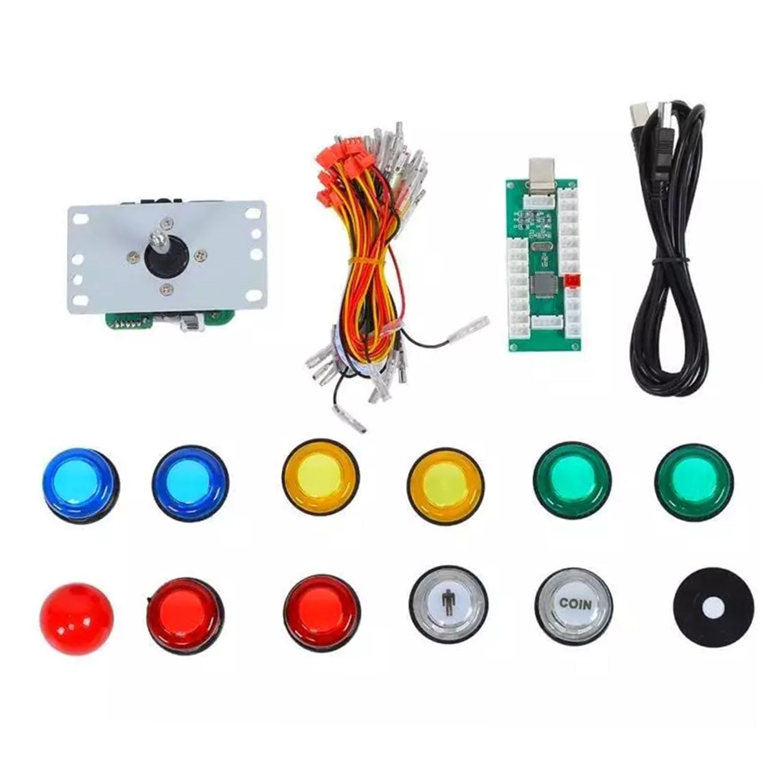 DIY zestaw joysticka arkadowego Joystick płytkowy 5P USB PC Joystick podświetlane przyciski kontroler gier arkadowych