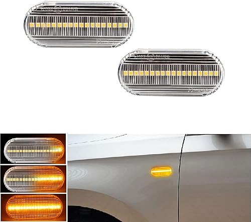 Marcador lateral dinámico LED para guardabarros delanteros, lámpara intermitente secuencial que fluye luz intermitente ámbar compatible con