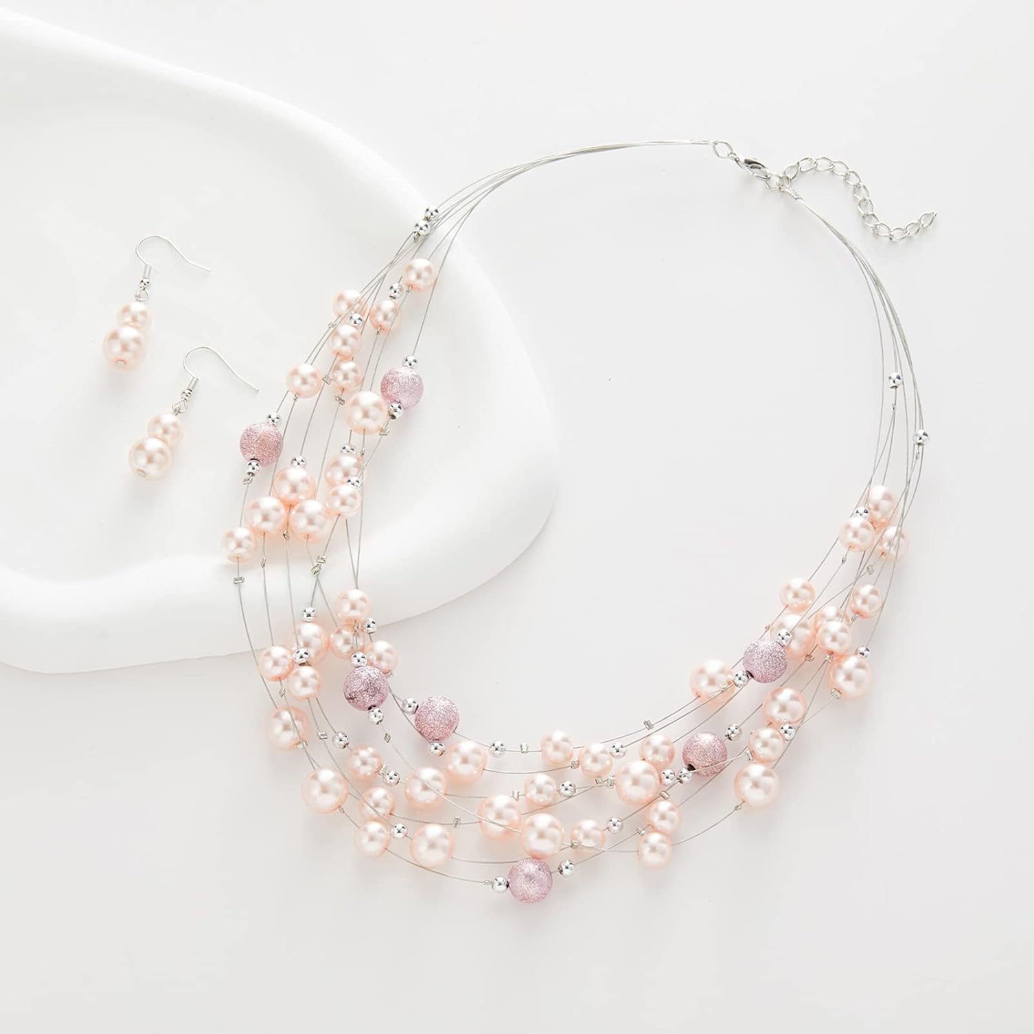 FULU AUTUMN Layered Pearl Necklace Multi-strand Pearl Choker Necklaces for Women Beaded jewelry for Wedding Parties - Image 4