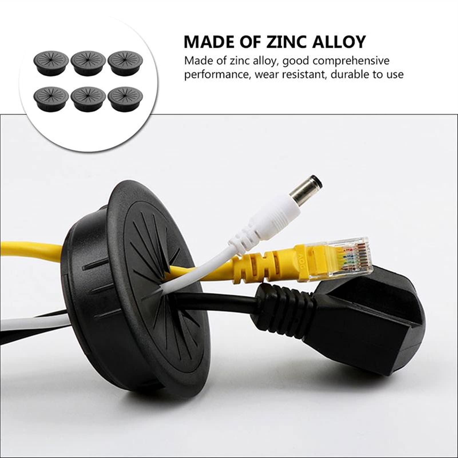 Przelotka na biurko, 12 szt. kabel komputer stancjonarny pokrywa otworu organizatorzy(Black)